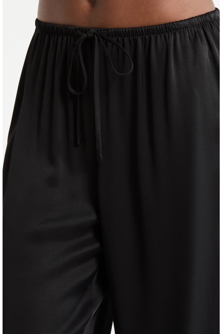 Midnight Lace Satin Pajamas, Alternate, color, BLACK