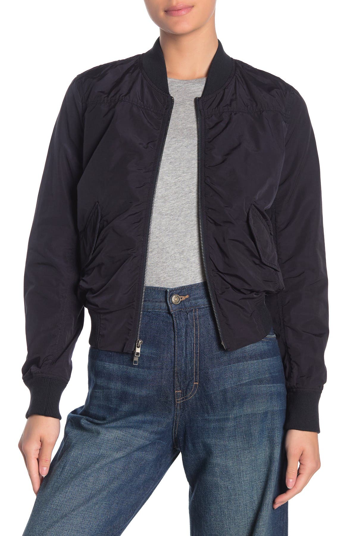 Vince Shrunken Crop Bomber Jacket