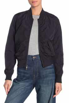 Vince Shrunken Crop Bomber Jacket