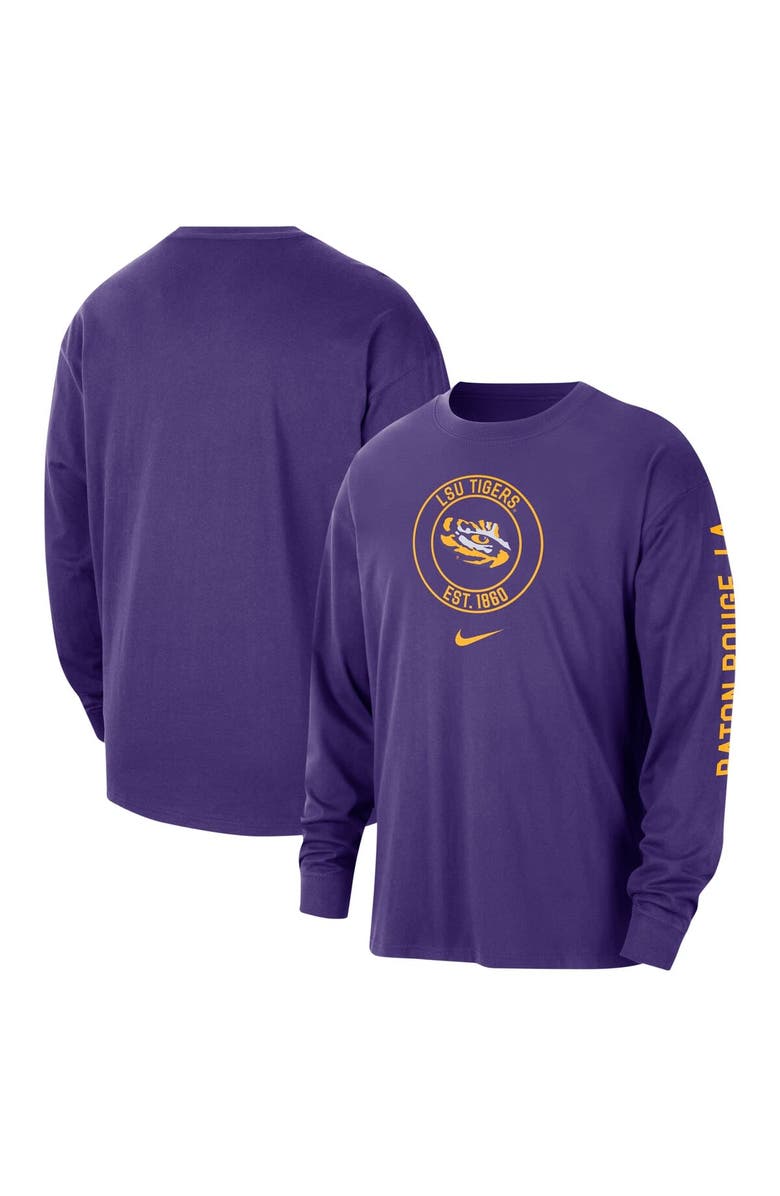 Nike Men's Nike Purple LSU Tigers Heritage Max90 Long Sleeve T-Shirt, Alternate, color, 