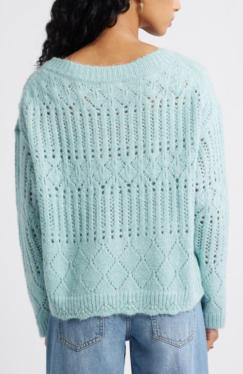 Bp. Open Stitch Oversize Sweater In Blue