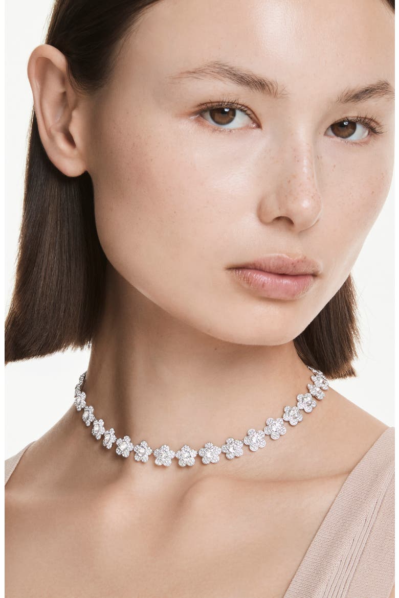 x Ariana Grande Crystal Collar Necklace, Alternate, color, SILVER/ WHITE