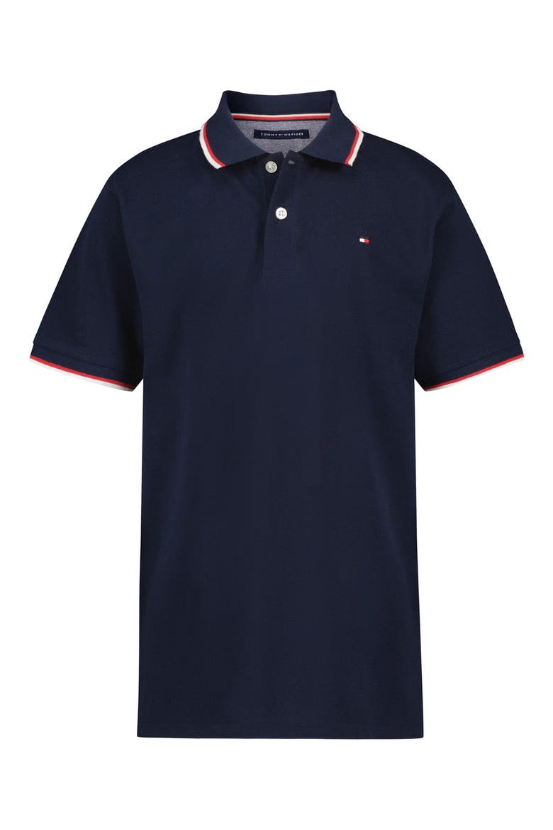 Kids' Tipped Cotton Polo, Main, color, NAVY BLAZER