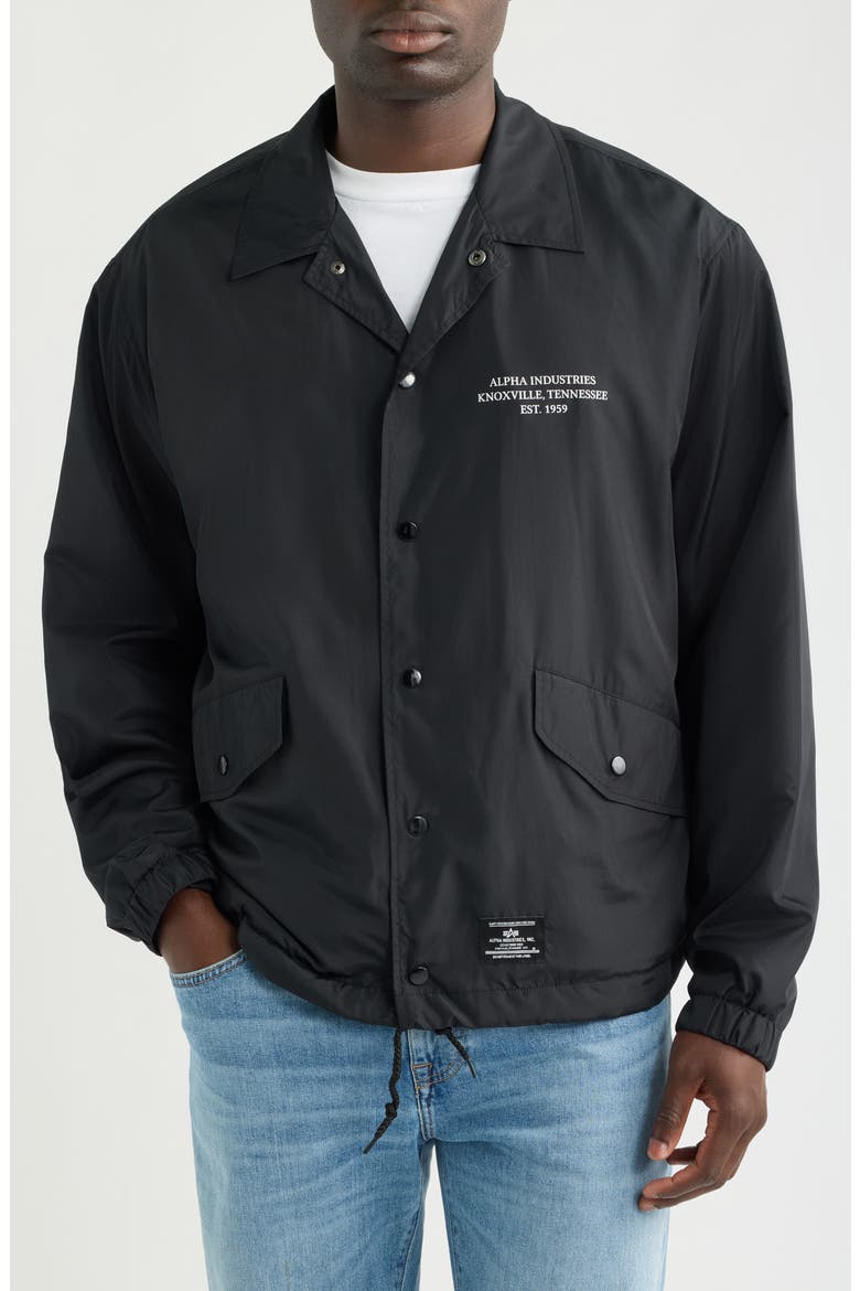 Hamp Relaxed Fit Coaches Jacket, Alternate, color, BLACK