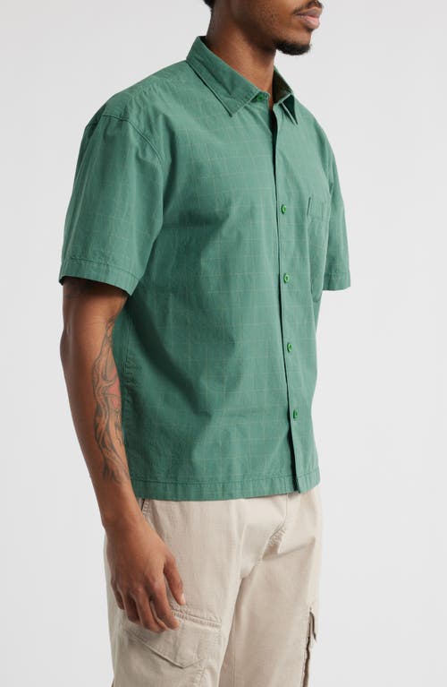 Bp. Windowpane Check Short Sleeve Cotton Button-up Shirt