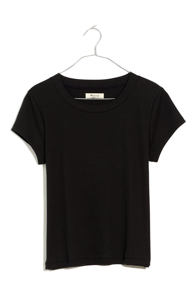 Supima® Cotton Rib T-Shirt, Alternate, color, TRUE BLACK