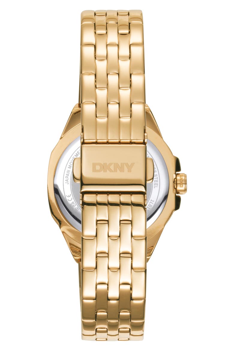 Crystal Bezel Three Hand Quartz Bracelet Watch, 30mm, Alternate, color, GOLD