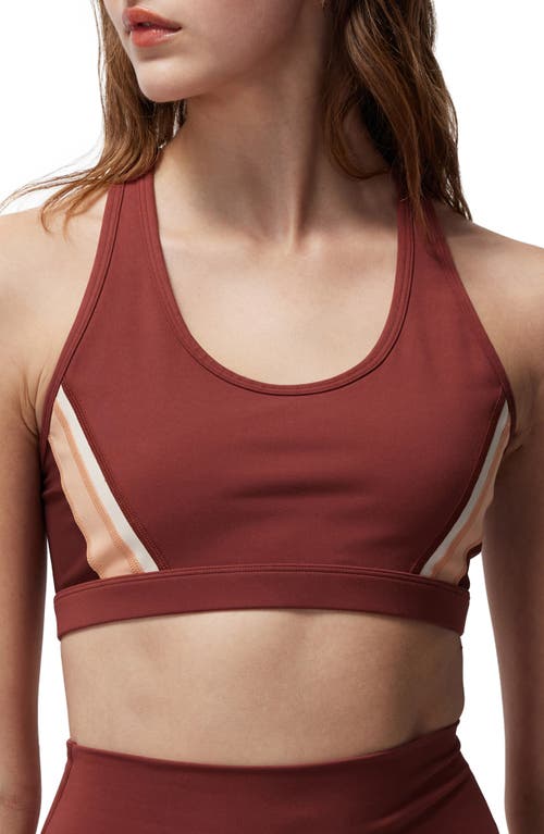 Spiritual Gangster Velo Dream Tech Jersey Racerback Sports Bra in Washed Burgundy at Nordstrom, Size X-Small