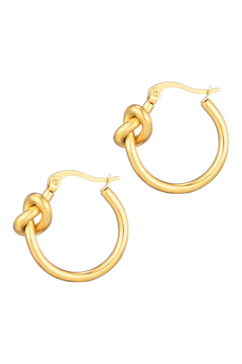 Knotted Hoop Earrings, Main, color, GOLD