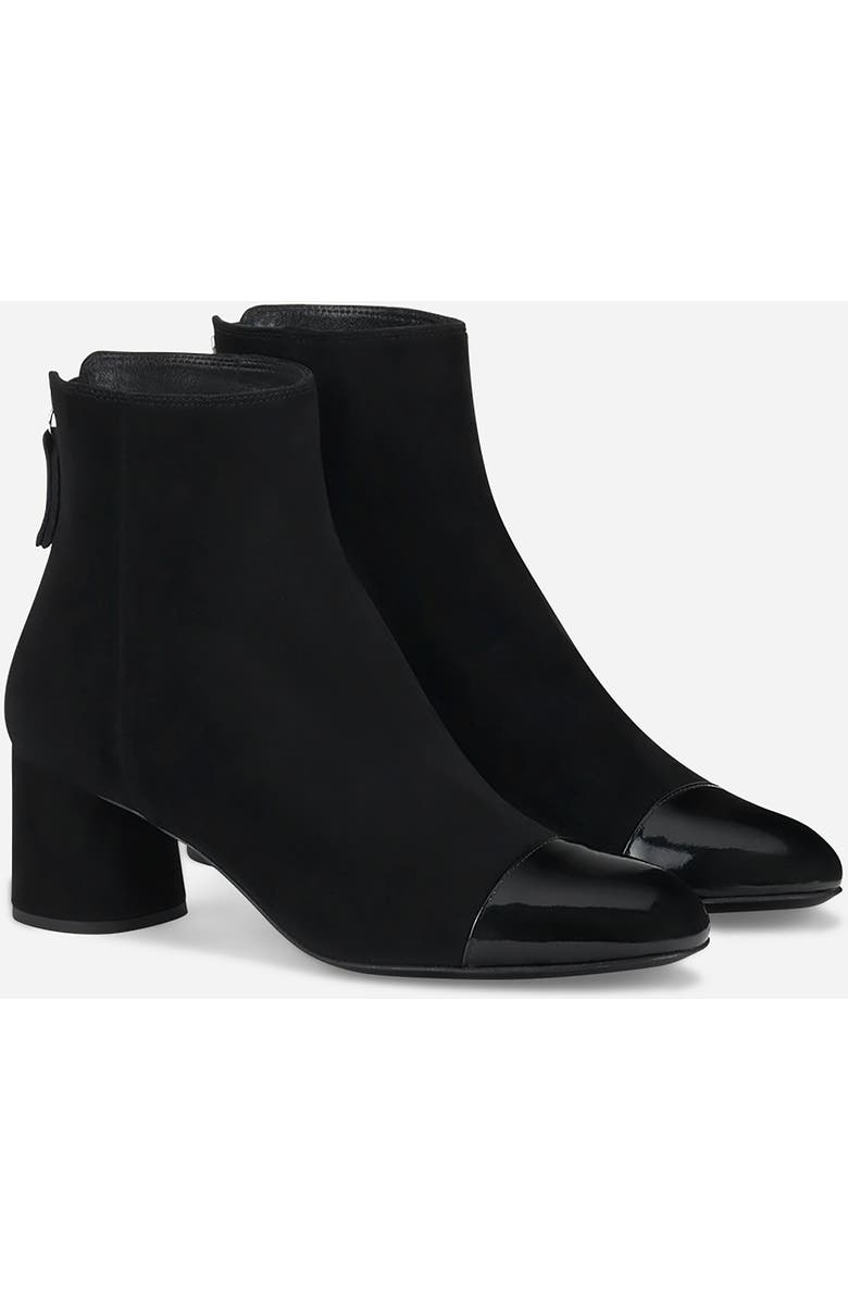 AGL Veta Cap Toe Velour Bootie with Heel, Alternate, color, Black