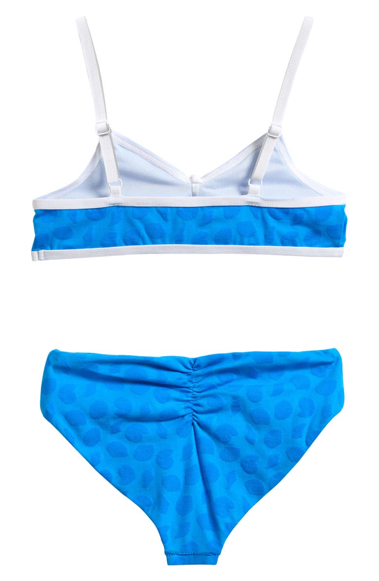 Miken Swim Kids' Tie Front Jacquard Two-Piece Swimsuit, Alternate, color, Blithe