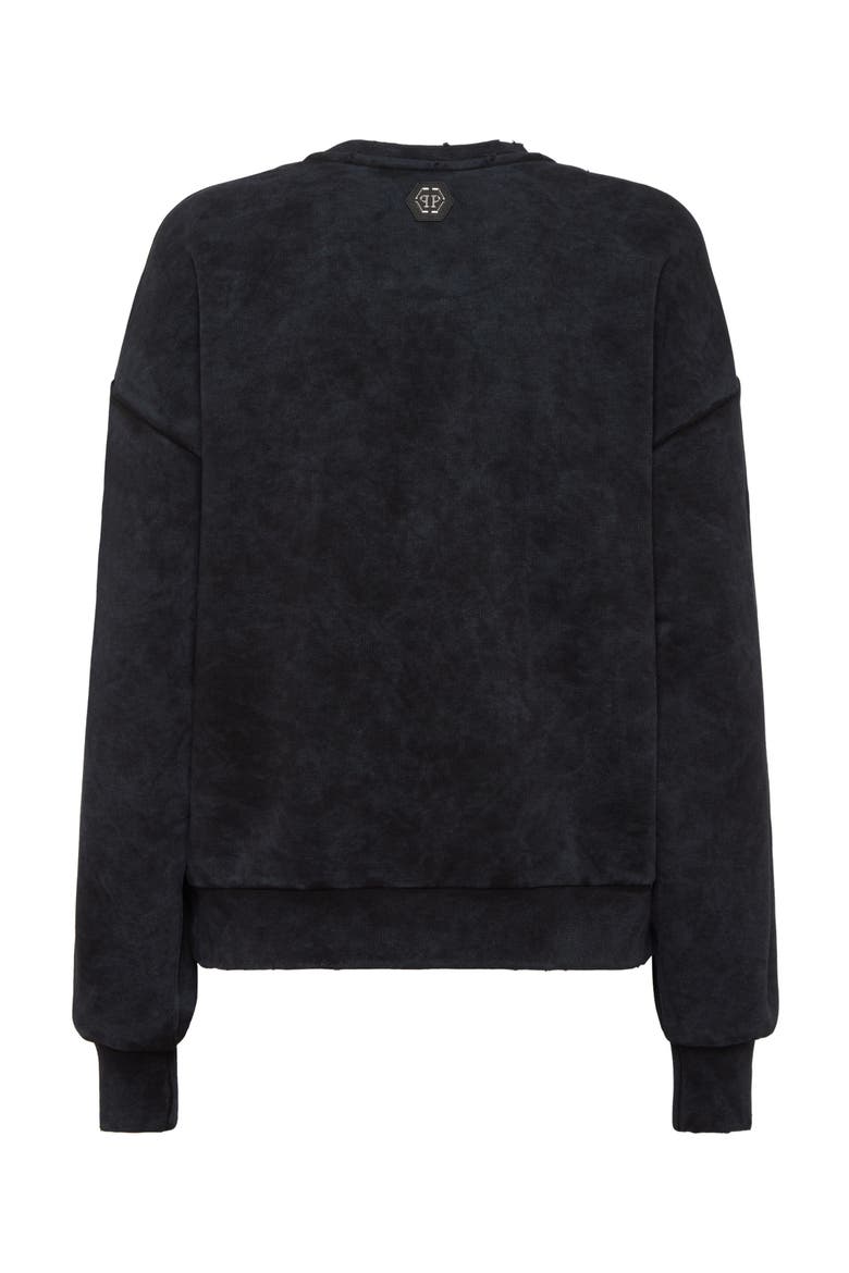 Sweatshirt Ls Strass Crystal Women, Alternate, color, black