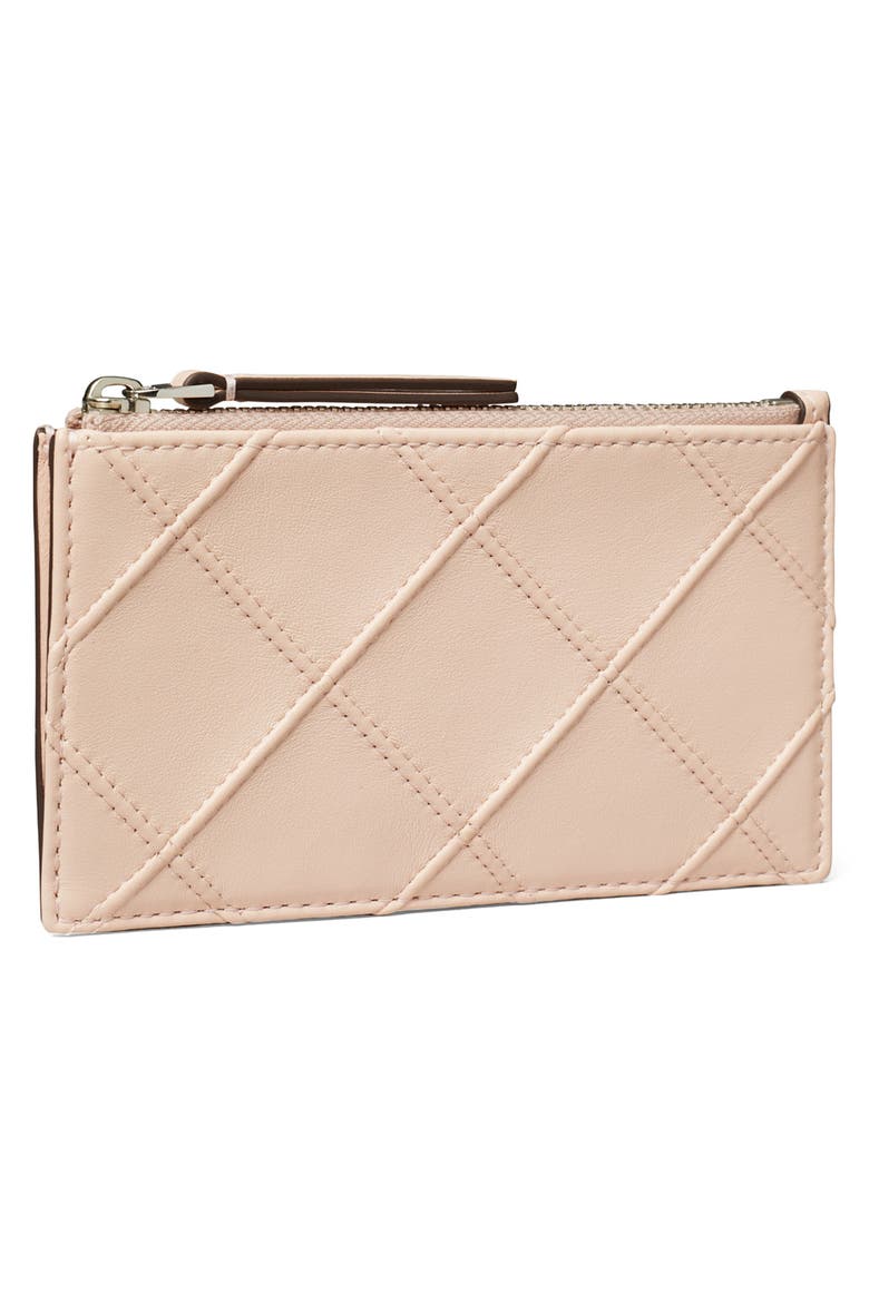 Fleming Quilted Zip Leather Card Case, Alternate, color, SOFT PINK
