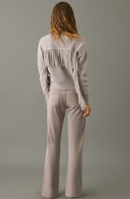 Mango Teen Low Rise Stud Wide Leg Jeans In Neutral