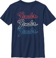 FENDER Boy's Fender Red White Blue Logo Graphic T-Shirt