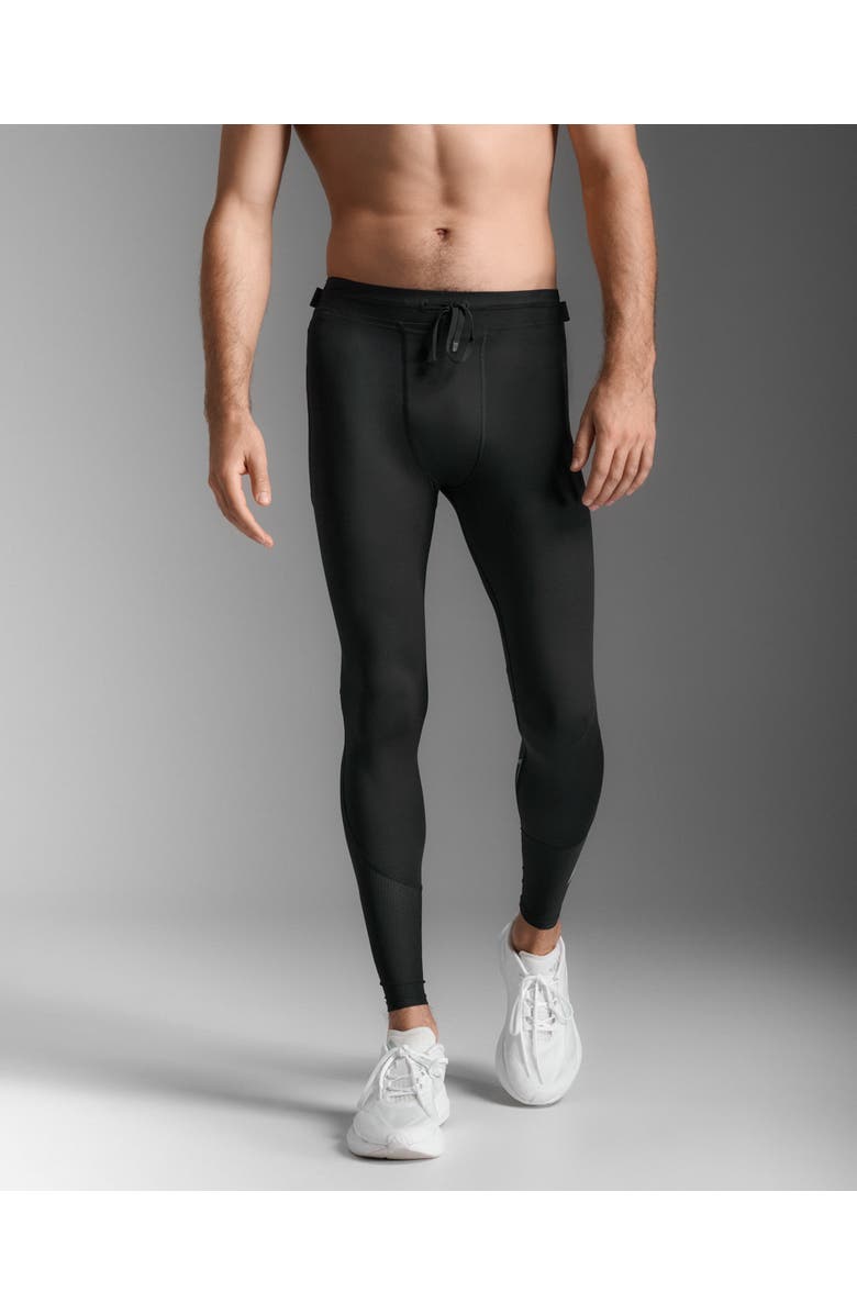 2XU Aero Mesh Compression Tights, Alternate, color, Black/Silver Reflective