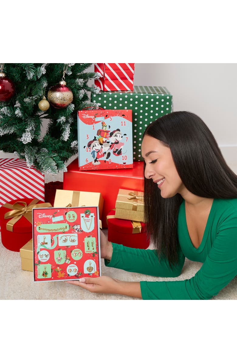 Disney Mickey & Minnie Advent Calendar 12-Piece Jewelry Set, Alternate, color, Multicolor