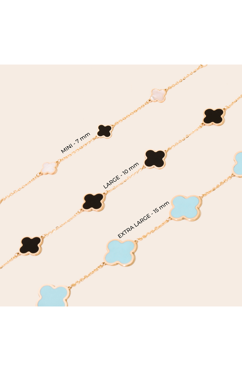 The Lovery Fine Jewelry Mini Gold Clover Necklace, Alternate, color, Gold