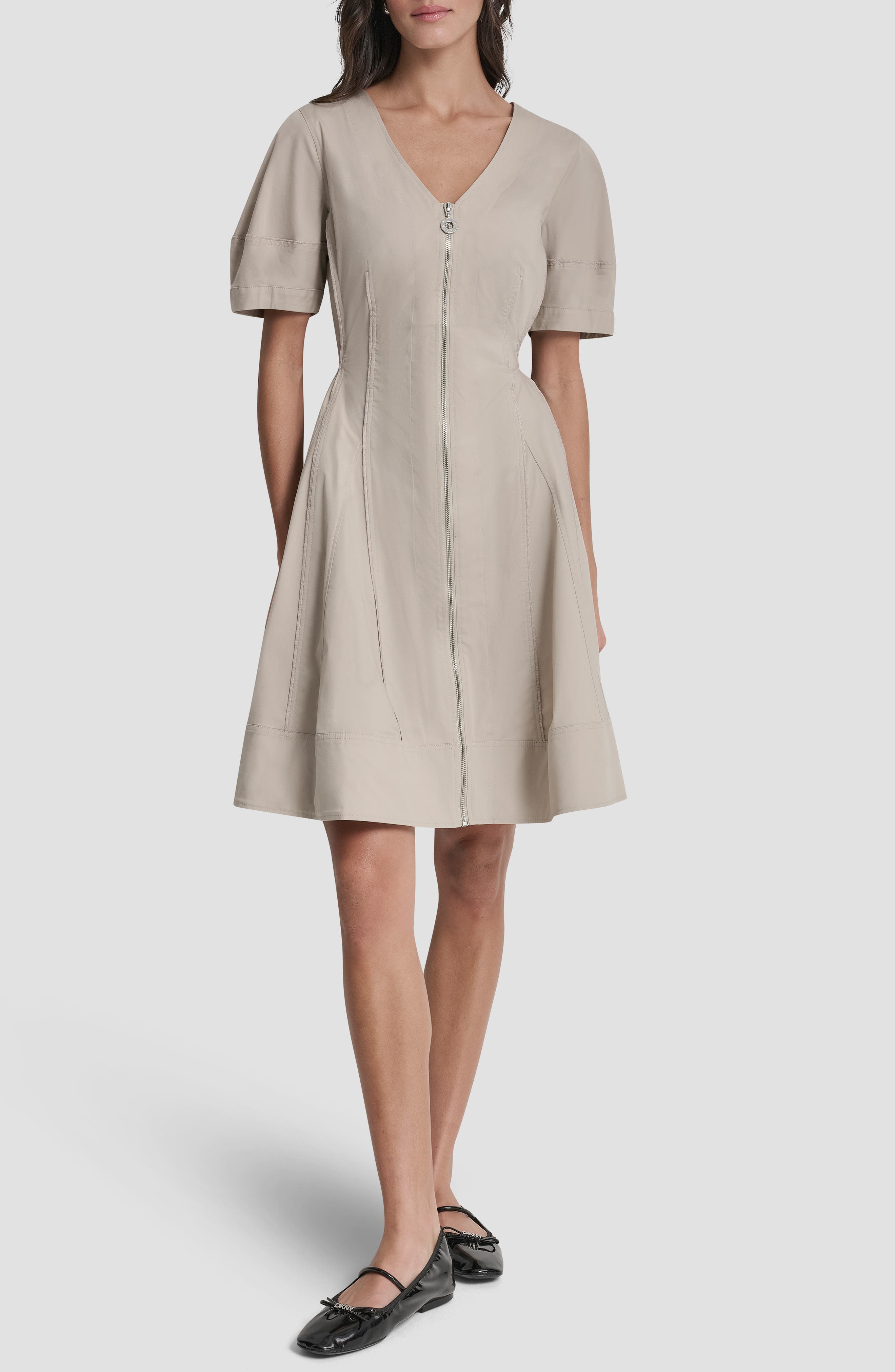 Poplin Fit & Flare Dress - image 3