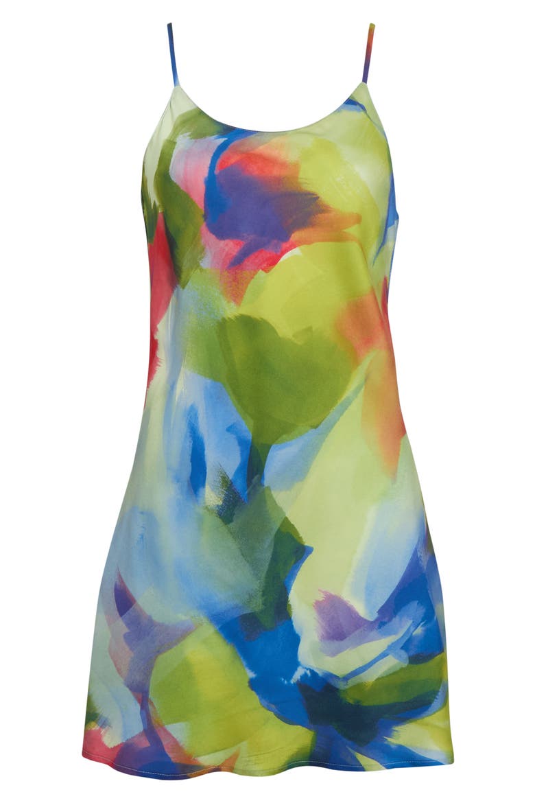 Kumo Printed Stretch Satin Chemise, Alternate, color, KUMO MULTI