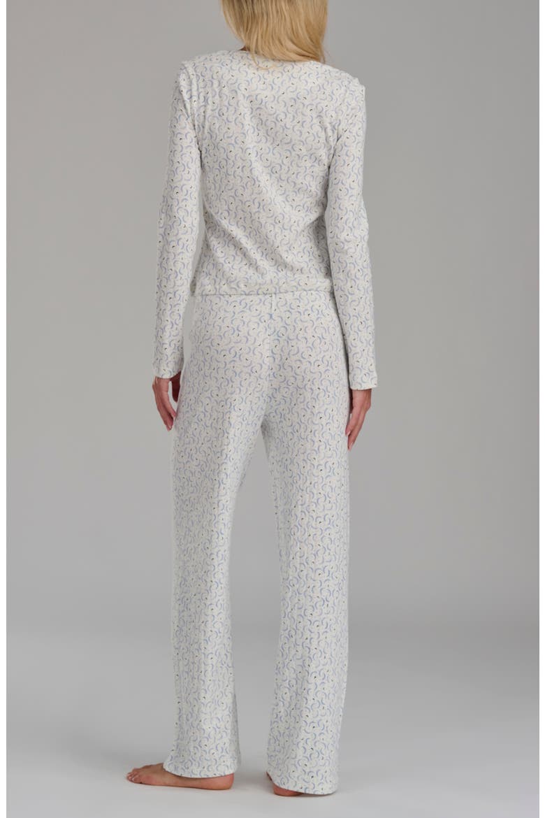 Henley Cotton Pajamas, Alternate, color, CRESCENT MOON