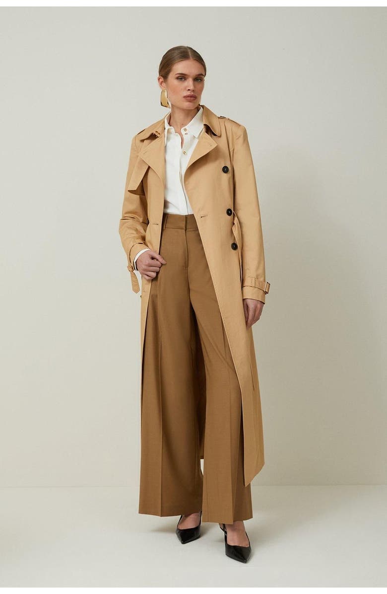 Karen Millen Tailored Classic Belted Trench Coat, Main, color, Camel