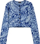 Etro Paisley Jacquard Crop Cardigan