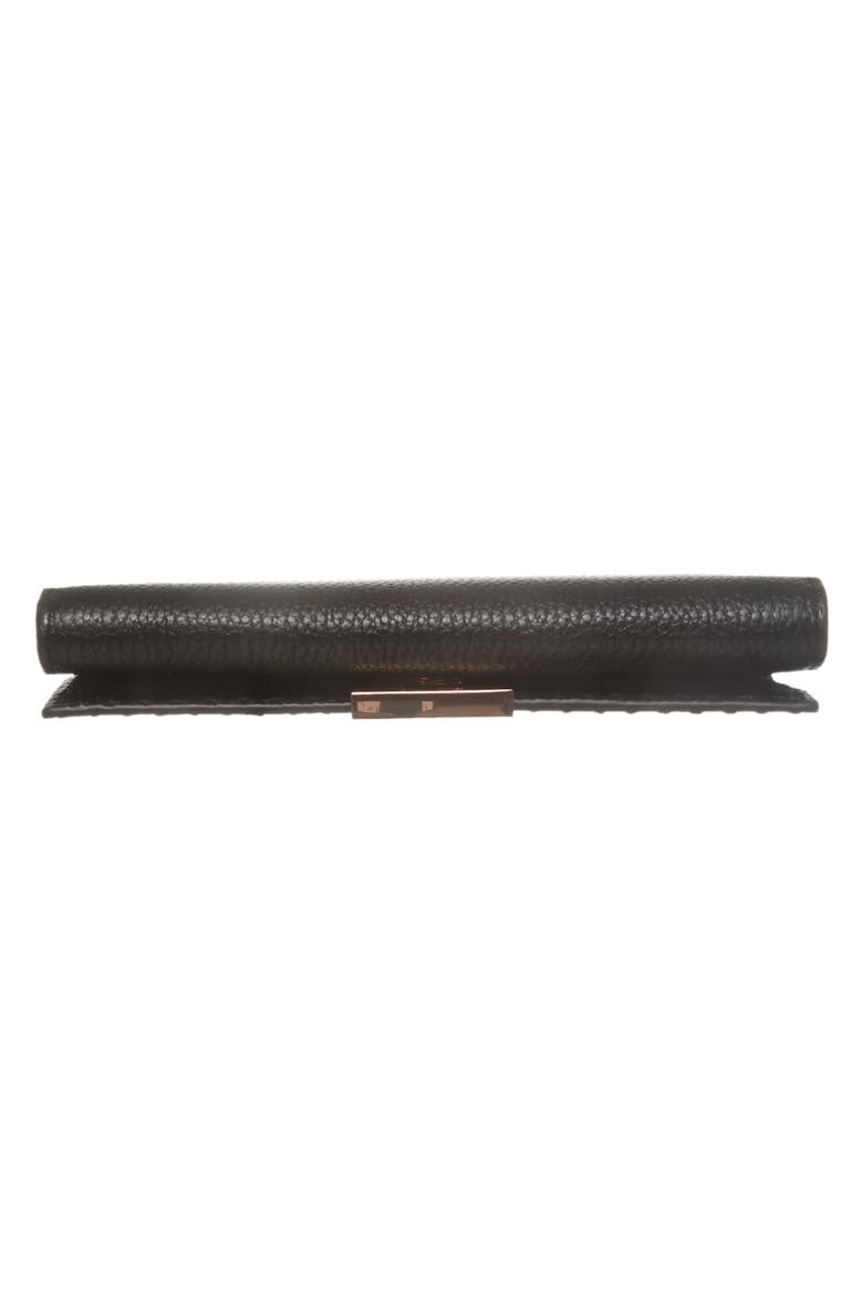 Janet Leather Crossbody Matinée Wallet on a Chain, Alternate, color, BLACK