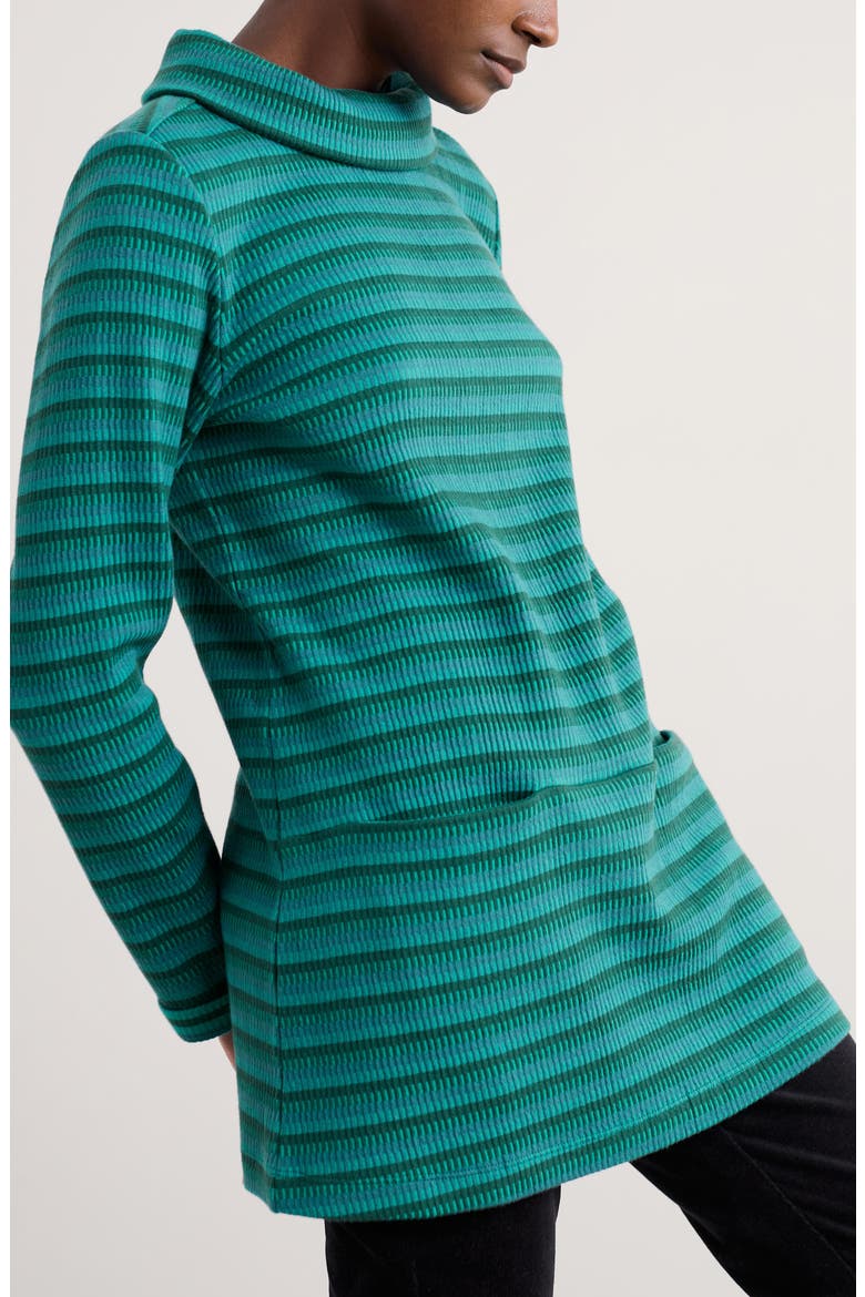Mawgan Turtleneck Organic Cotton Tunic Top, Alternate, color, CHESTEN DARK WRECKAGE