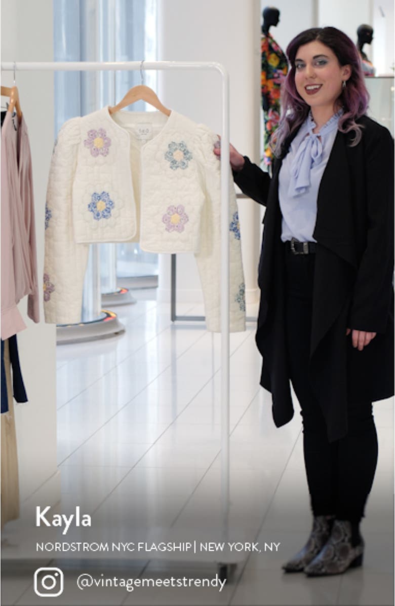 Violette Collarless Quilted Crop Jacket, sales video thumbnail