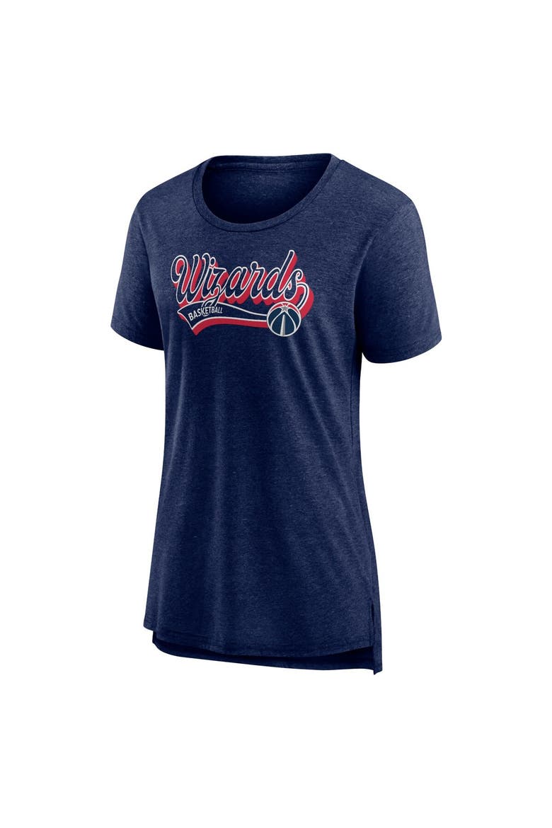 Women's Fanatics Branded Heather Navy Washington Wizards League Leader Tri-Blend T-Shirt, Alternate, color, Heather Navy