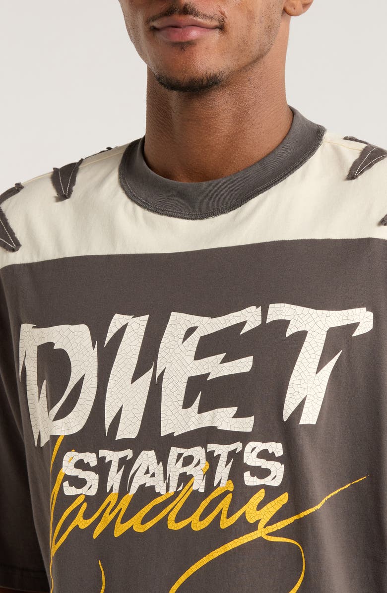DIET STARTS MONDAY Yoke Cotton Graphic T-Shirt, Alternate, color, Vintage Black