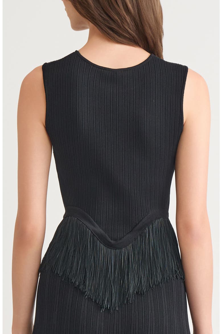 x Lani Lynn Fringe Trim Knit Sleeveless Top, Alternate, color, BLACK