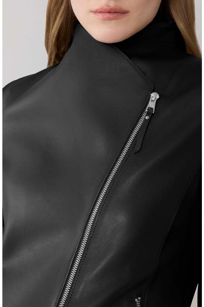 Catherine Leather Moto Jacket, Alternate, color, BLACK