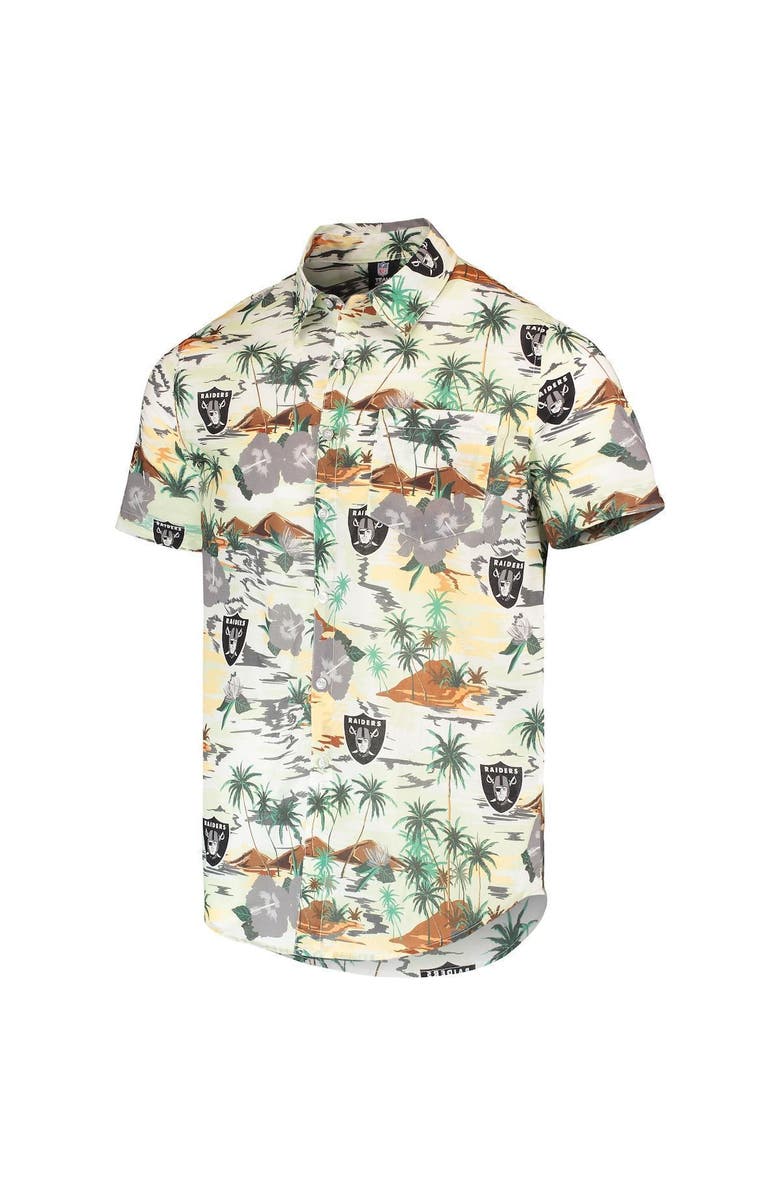FOCO Men's FOCO Cream Las Vegas Raiders Paradise Floral Button-Up Shirt, Alternate, color, Cream