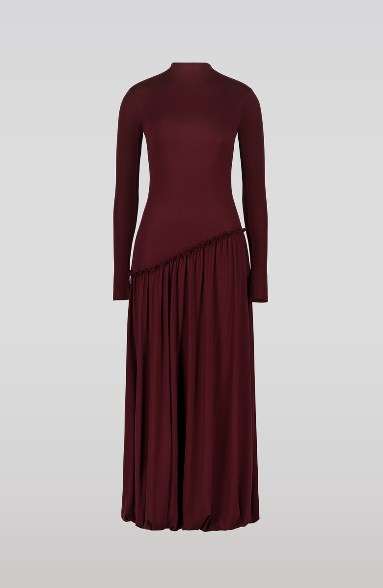 SAEMDI Asymmetric Hip Dress with Mock Neck, Main, color, 