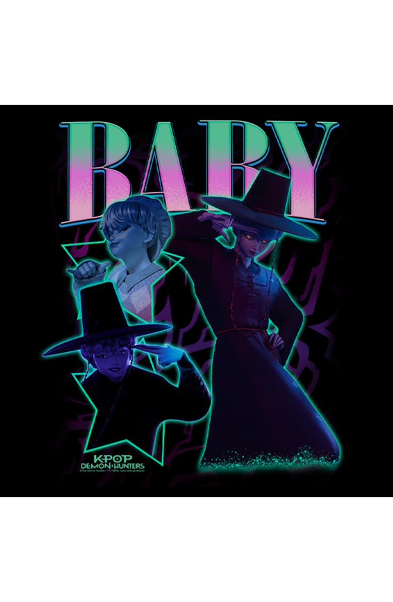 KPop Demon Hunters Girl's KPop Demon Hunters Idol Baby Collage  Graphic T-Shirt, Alternate, color, Black