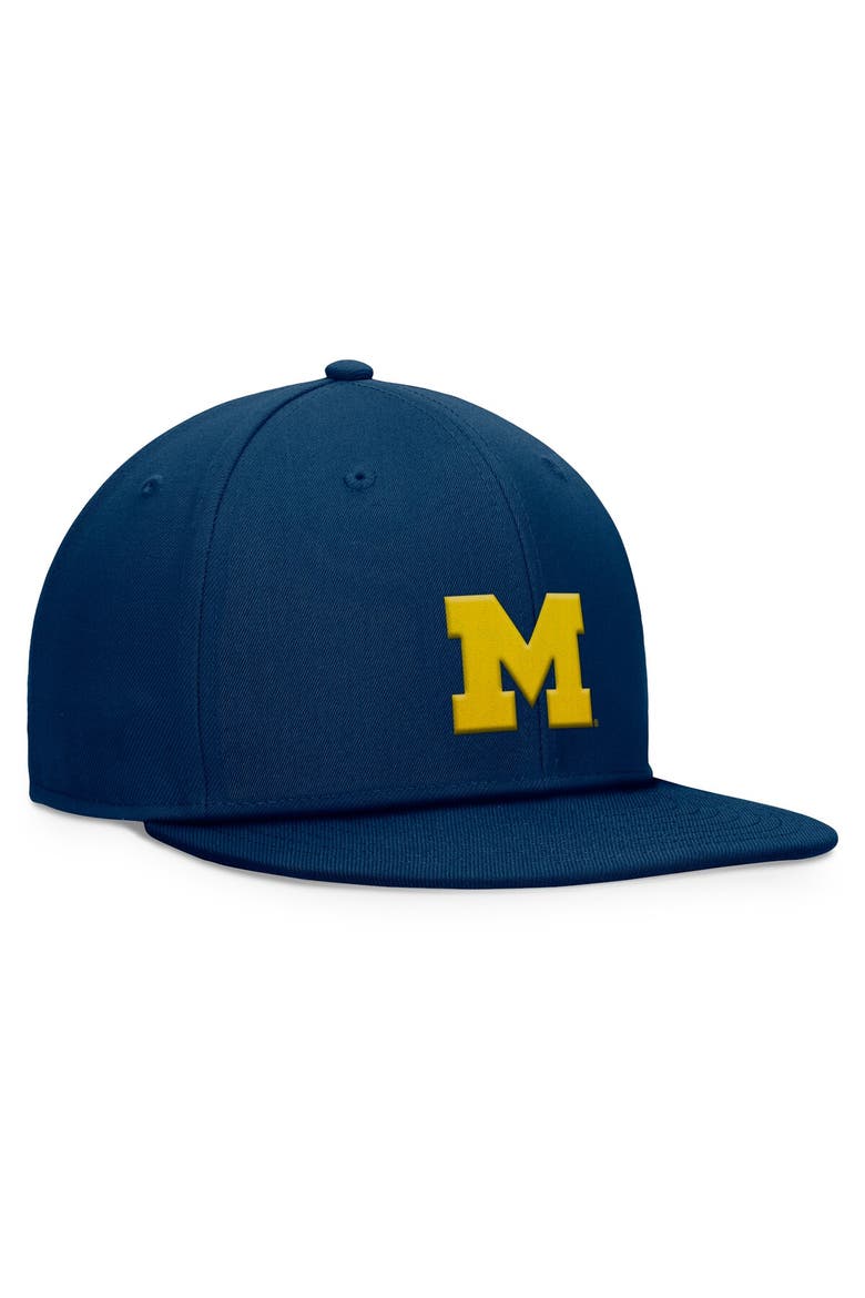 Men's Top of the World Navy Michigan Wolverines Fundamental Snapback Hat, Alternate, color, Navy