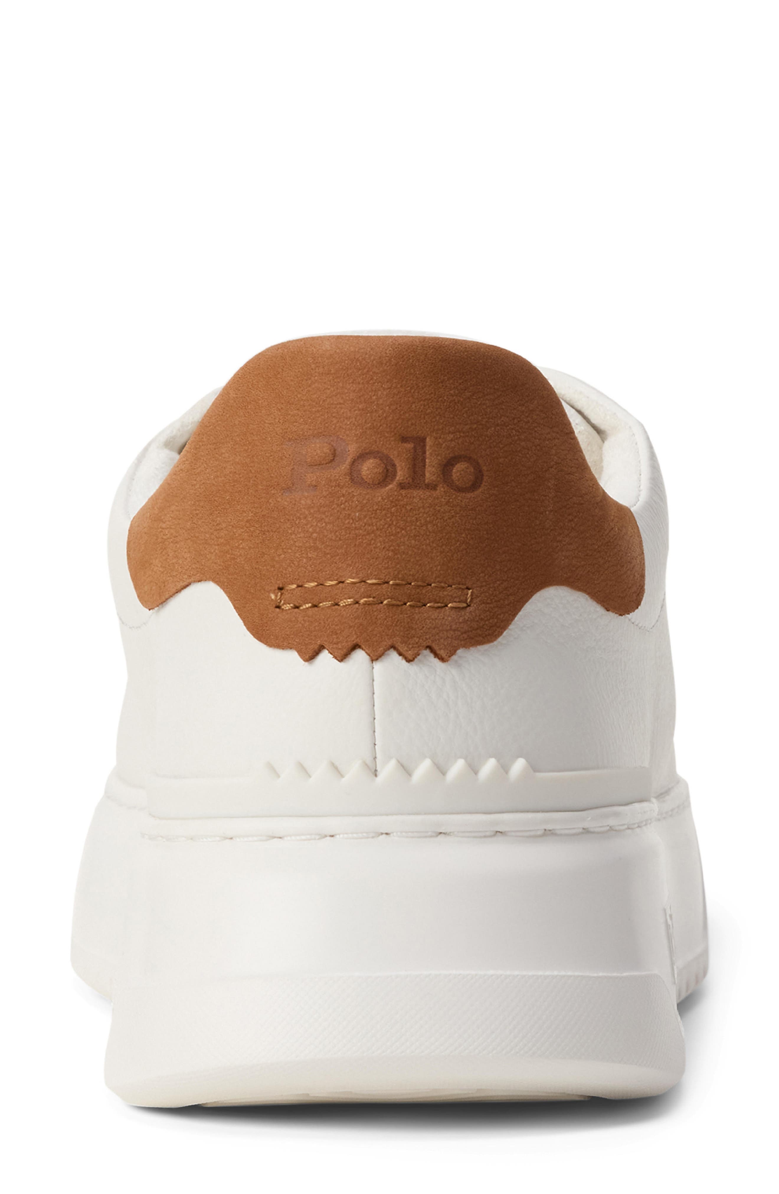 Polo Ralph Lauren Court Sneaker, Alternate, color, Off White/Tan