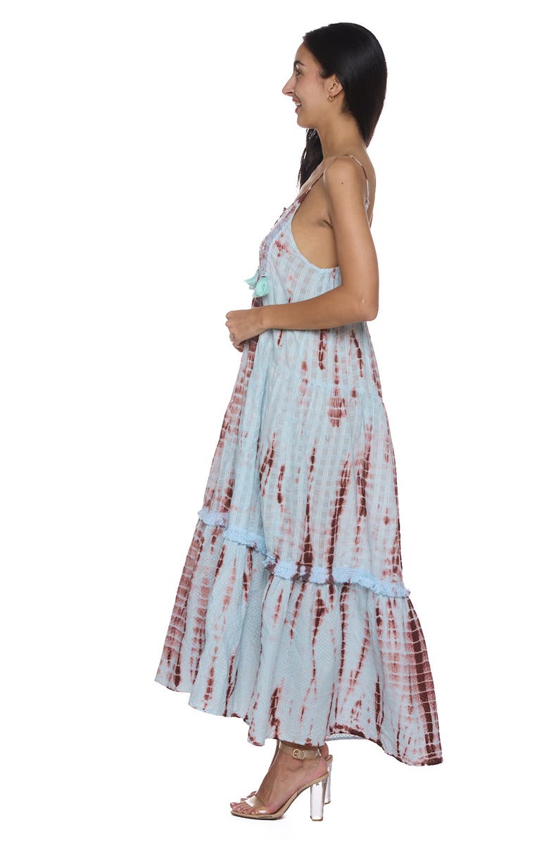 RANEES Embellished Tiered Maxi Dress, Alternate, color, Turquoise