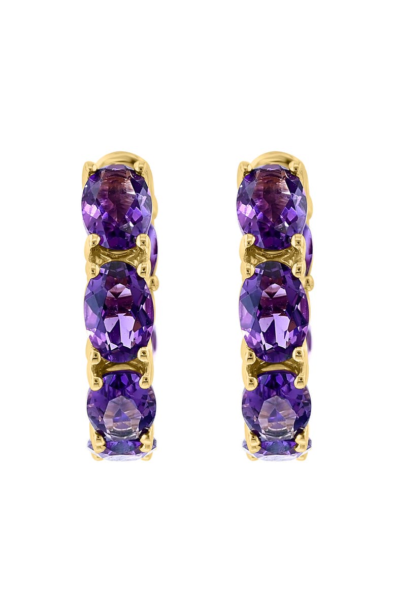 14K Yellow Gold ,Amethyst Earrings, Main, color, Hematite and FW Blush Pearl