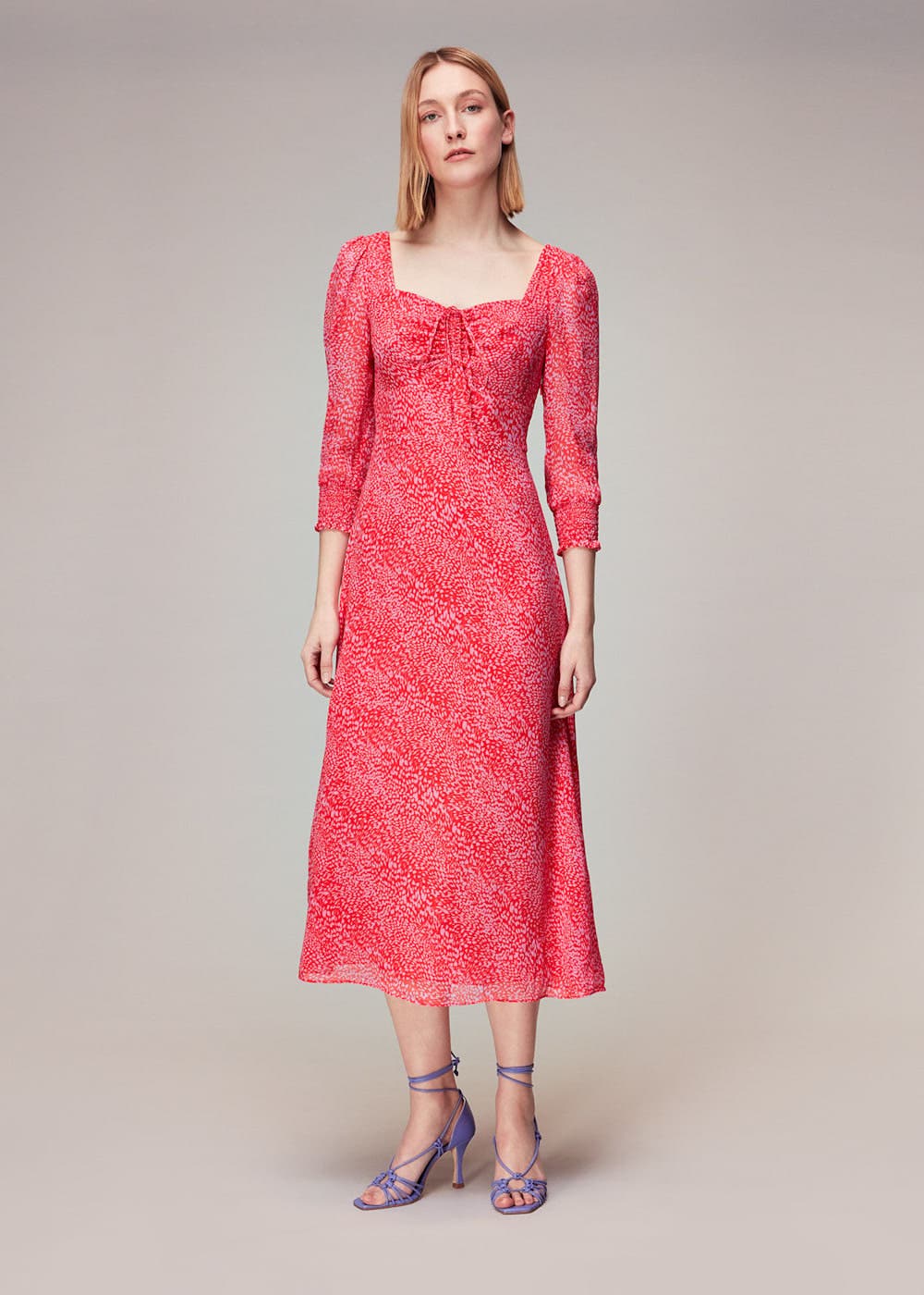 Diagonal Leopard Midi Dress