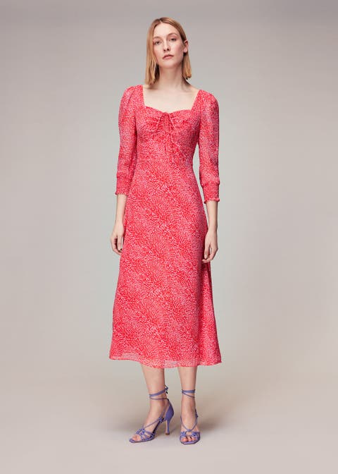 Diagonal Leopard Midi Dress