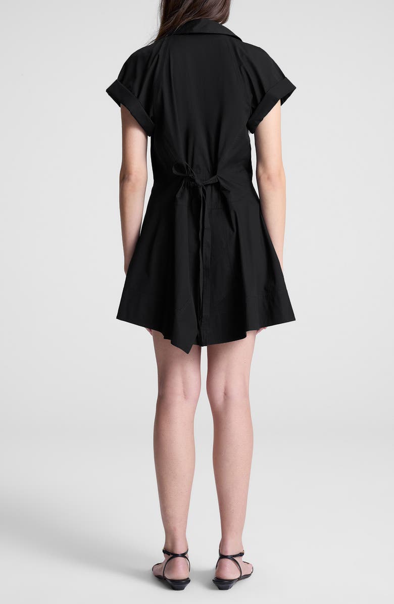 A.L.C. Julie Cotton Mini Shirtdress, Alternate, color, Black
