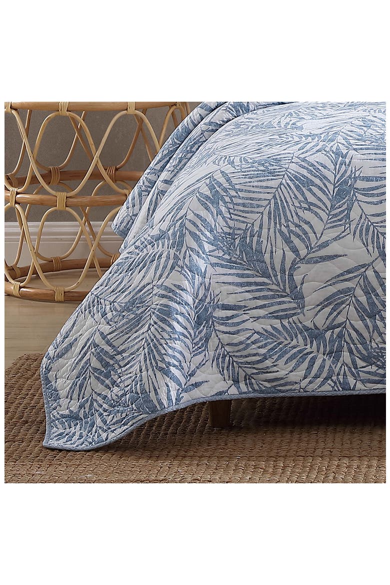 Palmday Cotton Quilt & Sham Set, Alternate, color, BLUE CANAL