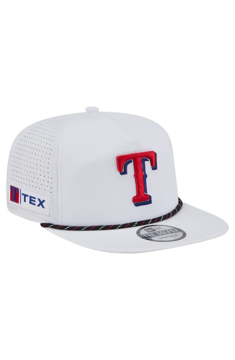 New Era Men's New Era White Texas Rangers Perforated Golfer Snapback Hat, Main, color, 