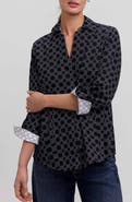 Foxcroft Taylor Geo Print Cotton Button-Up Shirt