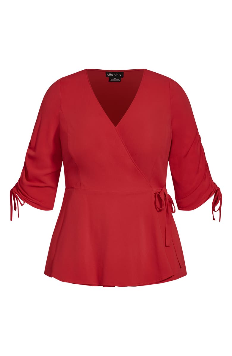 City Chic Wrap Lust Top, Alternate, color,