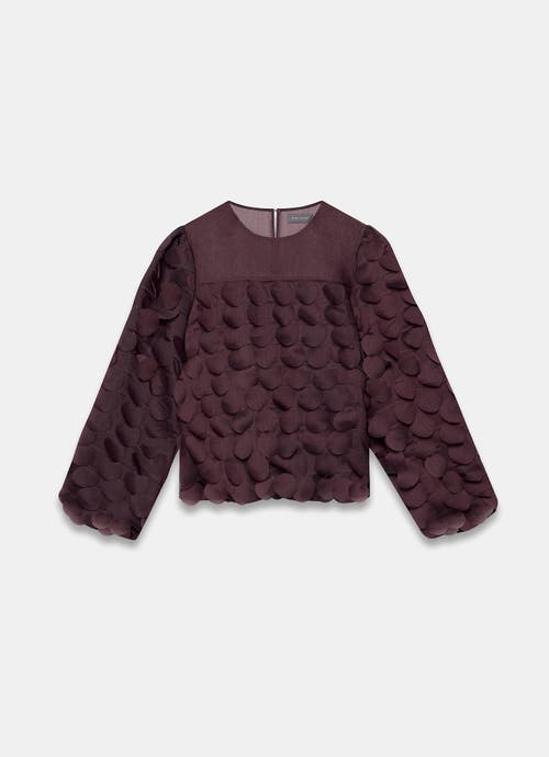 Mint Velvet Textured Disc Top In Burgundy