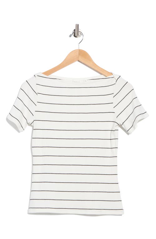 Cyrus Stripe Boat Neck Short Sleeve Top In Multi